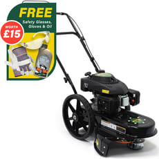 Webb WEPWT Petrol Walk Behind Wheeled Grass Trimmer FREE Safety Glasses, Gloves & Oil Worth £15