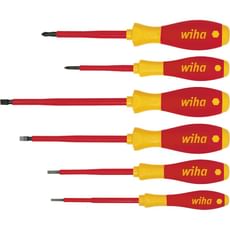 Wiha Softfinish 6 Piece VDE Insulated Slotted / Phillips Screwdriver Set Wiha Softfinish 6 Piece VDE Insulated Slotted / Phillips Screwdriver Set