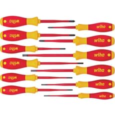 Wiha Softfinish Slimfix 12 Piece VDE Insulated Screwdriver Set Wiha Softfinish Slimfix 12 Piece VDE Insulated Screwdriver Set