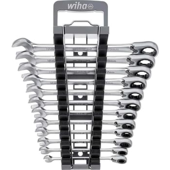 Wiha 12 Piece Lever Reverse Ratchet Ring Spanner Set