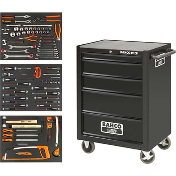 Bahco 5 Drawer Heavy Duty Rolling Cabinet and Tools Kit