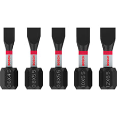 Bosch PRO 5 Piece Impact Slotted Screwdriver Bit Set