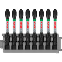 Bosch PRO 8 Piece Impact Control Pozi PZ2 Screwdriver Bit Set 