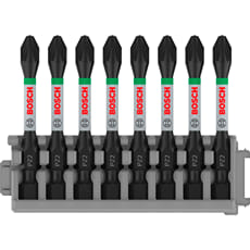 Bosch PRO 8 Piece Impact Control Pozi PZ2 Screwdriver Bit Set