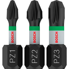 Bosch PRO 3 Piece Impact Control Torsion Pozi Screwdriver Bits