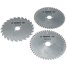 Bosch PRO 3 Piece Optiline Wood Cutting Circular Saw Blade Set 190mm