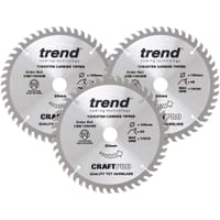 Trend CRAFTPRO 3 Piece 165mm Circular Saw Blade Set