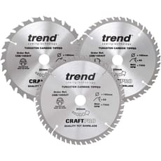 Trend CRAFTPRO 3 Piece 165mm Circular Saw Blade Set Trend CRAFTPRO 3 Piece 165mm Circular Saw Blade Set