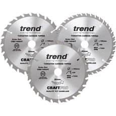 Trend CRAFTPRO 3 Piece 165mm Circular Saw Blade Set Trend CRAFTPRO 3 Piece 165mm Circular Saw Blade Set