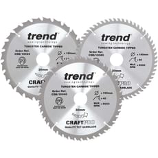 Trend CRAFTPRO 3 Piece 190mm Circular Saw Blade Set Trend CRAFTPRO 3 Piece 190mm Circular Saw Blade Set