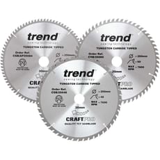 Trend CRAFTPRO 3 Piece 250mm Circular Saw Blade Set Trend CRAFTPRO 3 Piece 250mm Circular Saw Blade Set