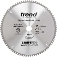 Trend CRAFTPRO Aluminium and Plastic Cutting Saw Blade Trend CRAFTPRO Aluminium and Plastic Cutting Saw Blade