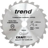 Trend CRAFTPRO Wood Cutting Mitre Saw Blade