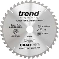 Trend CRAFTPRO Wood Cutting Mitre Saw Blade