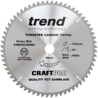 Trend CRAFTPRO Wood Cutting Mitre Saw Blade Trend CRAFTPRO Wood Cutting Mitre Saw Blade