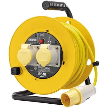 Draper Twin Socket Cable Extension Reel 110v