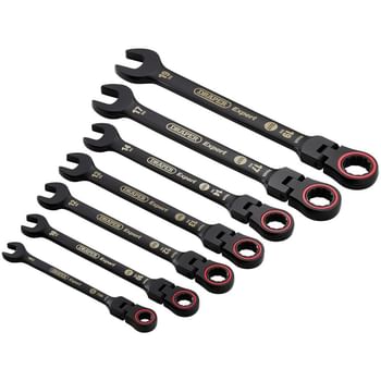 Draper Expert 7 Piece Hi-Torq Flexible Head Ratchet Combination Spanner Set