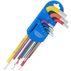 Draper Expert 9 Piece Long Arm Colour Coded Hex Key Set