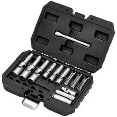 Draper 18 Piece 3/8" & 1/4" Drive Thin Wall PSG Glow Plug Socket Set