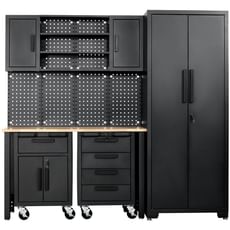 Draper Single Garage Workstation and Roller Cabinets Combo