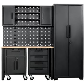 Draper Single Garage Workstation and Roller Cabinets Combo
