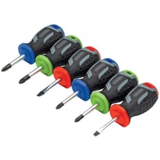Draper 6 Piece Soft Grip Stubby Screwdriver Set