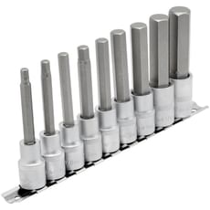 Draper 9 Piece 1/2" Drive Long Hexagon Socket Bit Set