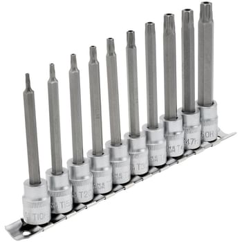 Draper 10 Piece 3/8" Drive Long Torx Socket Bit Set