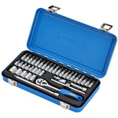 Draper 38 Piece 1/4" Drive Hex Socket and Socket Bit Set Metric