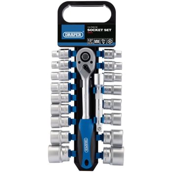 Draper 19 Piece 1/2" Drive Hex Socket Set Metric