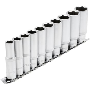 Draper 10 Piece 3/8" Drive Deep Hex Socket Set Metric