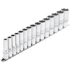 Draper Expert 15 Piece 3/8" Drive Deep Hex Socket Set Metric