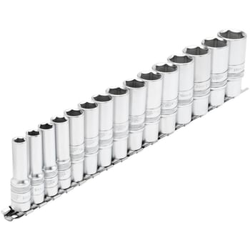 Draper Expert 15 Piece 3/8" Drive Deep Hex Socket Set Metric