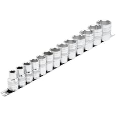 Draper Expert 13 Piece 1/2" Drive Socket Set Imperial on Rail