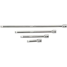 Draper 4 Piece 1/4" Square Drive Satin Chrome Wobble Extension Bar Set