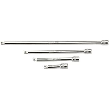 Draper 4 Piece 1/4" Square Drive Satin Chrome Wobble Extension Bar Set