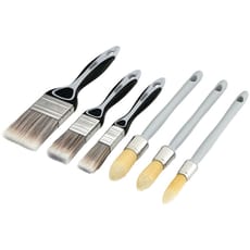 Draper 6 Piece Flat and Round Sash Paintbrush Set