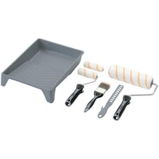 Draper 8 Piece Medium Pile Polyester Paint Roller Tray and Brush Set