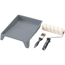 Draper 4 Piece Medium Pile Polyester Paint Roller Tray and Brush Set
