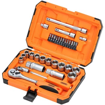 Draper 34 Piece 1/4" and 3/8" Drive Hi-Torq Hexagon Socket Set