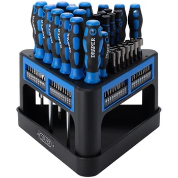 Draper 100 Piece Screwdriver and Socket Set on Organiser Stand