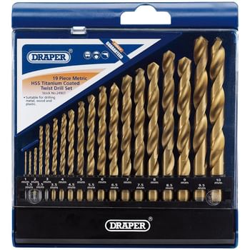 Draper 19 Piece HSS Titanium Drill Bit Set