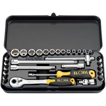 Elora 31 Piece 1/4" Drive Hex Socket and Screwdriver Bit Set Metric