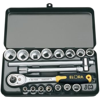 Elora 18 Piece 3/8" Drive Hex and Bi Hex Socket Set Metric