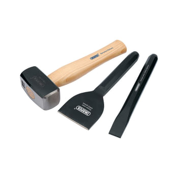 Draper 3 Piece Builders Hammer, Bolster and Chisel Kit