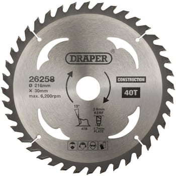Draper TCT Construction Circular Saw Blade