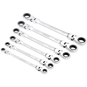 Draper Hi Torq 6 Piece Flexible Head Double Ring Ratchet Spanner Set