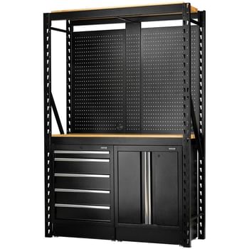 Bunker 15 Piece Modular Storage System and Hardwood Workbench