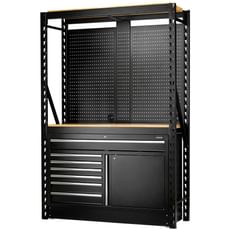 Bunker 14 Piece Modular Storage System and Hardwood Workbench
