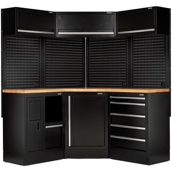 Bunker 18 Piece Hardwood Worktop Modular Storage System Corner Combo